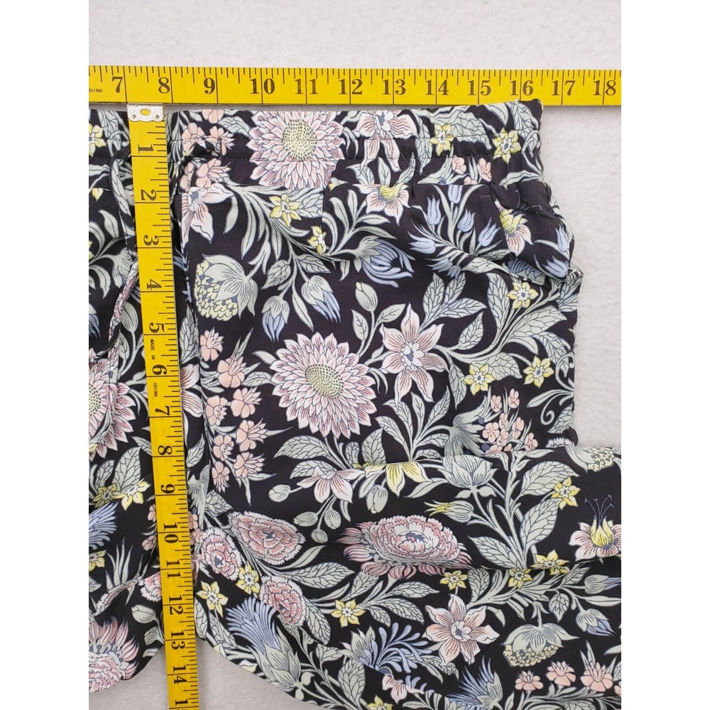 Loft Pants Women Medium Floral Crop Relaxed Wide Leg BOHO Y2K Lightweight Lounge - Picture 10 of 13